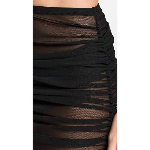NEW GOOD AMERICAN mesh ruched skirt in black - Picture 4 of 4